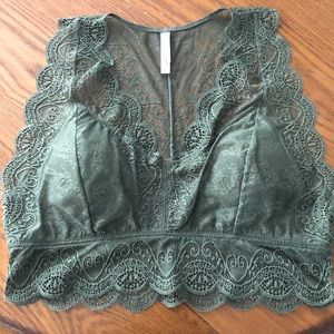 Olive Green Lace Bralette